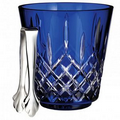 Waterford Crystal Lismore Cobalt Ice Bucket w/ Tongs